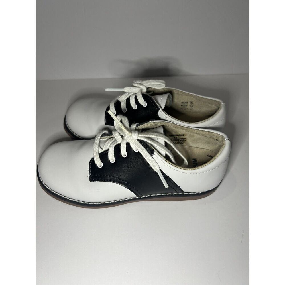 Footmates Leather Toddler White Black Oxford Saddle Shoes size 12